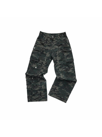 1JINN STUDIO Camo Vintage Washed Utility Multi Pocket Women&
