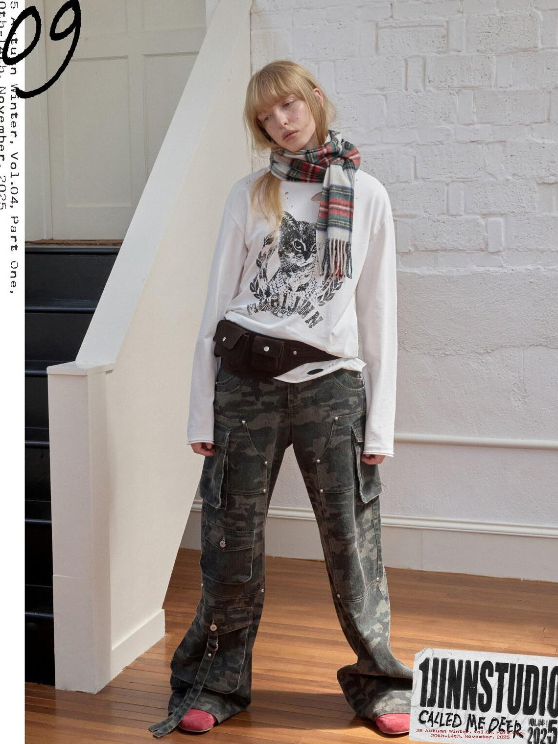 1JINN STUDIO Camo Vintage Washed Utility Multi Pocket Women&