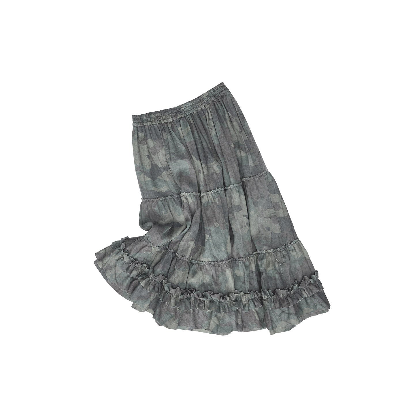 1JINN_STUDIO_Camouflage_Irregular_Ruched_Raw_Hem_Women&