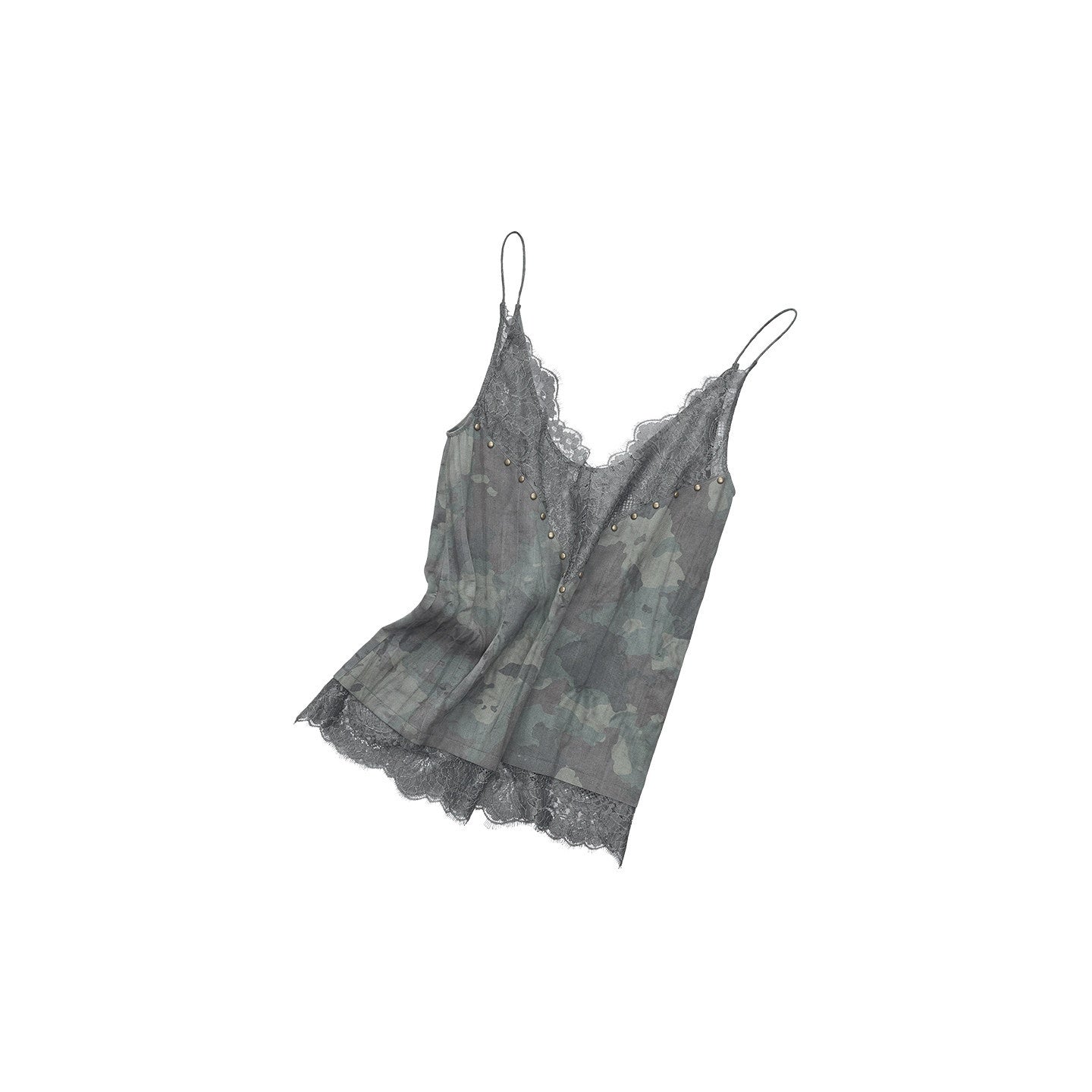 1JINN_STUDIO_Camouflage_Lace_Patchwork_Rhinestone_V-neck_Women&
