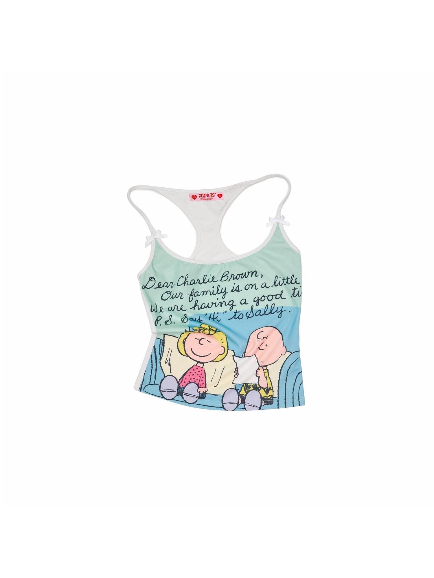 1JINN STUDIO Cartoon Comic Print Spaghetti Strap Fitted Slim Women&