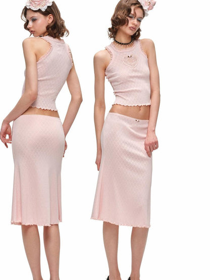 1JINN STUDIO Cartoon Jacquard Knit Vest Women&