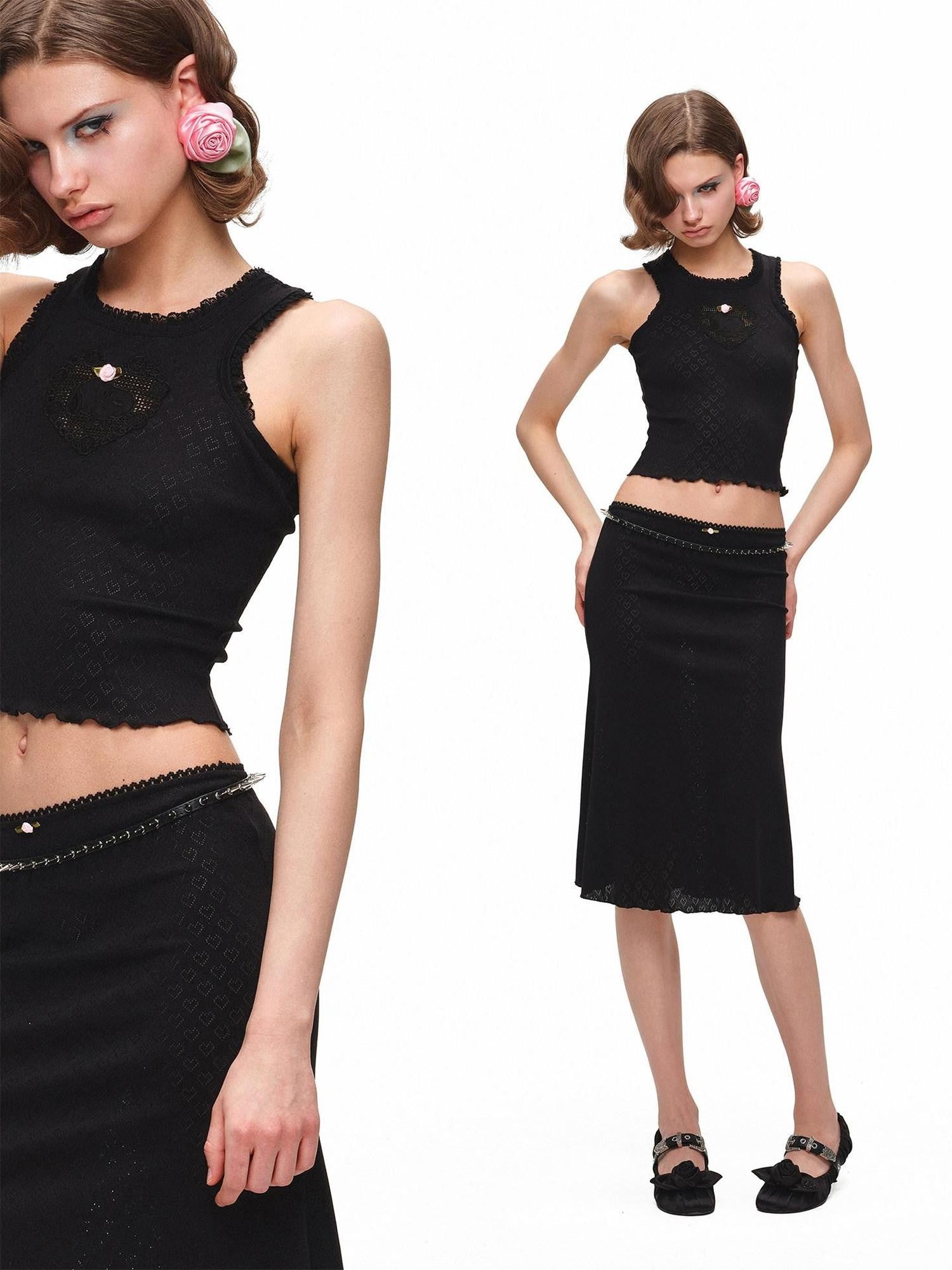 1JINN STUDIO Cartoon Jacquard Knit Vest Women&