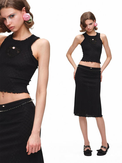 1JINN STUDIO Cartoon Jacquard Knit Vest Women&