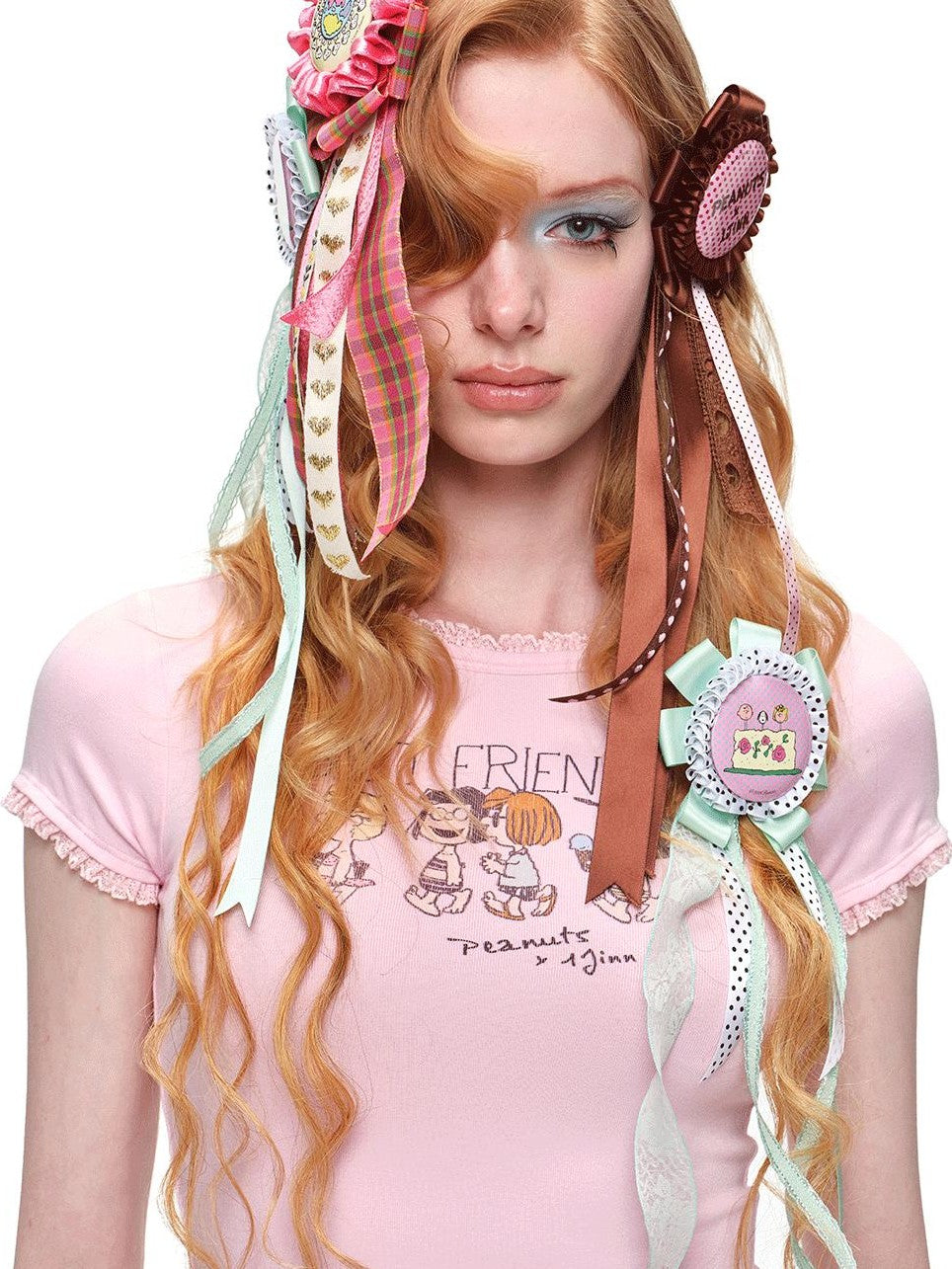 1JINN STUDIO Cartoon Printed Ribbon Badge Multiuse Women&