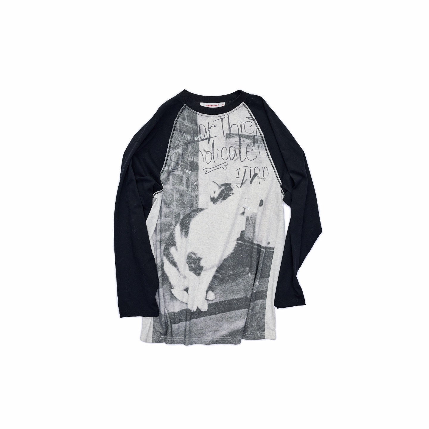 1JINN_STUDIO_Cat_Dog_Bone_Motif_Rhinestone_Colorblock_Raglan_Women&