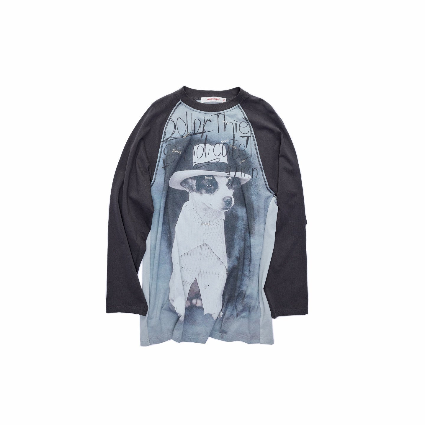 1JINN_STUDIO_Cat_Dog_Bone_Motif_Rhinestone_Colorblock_Raglan_Women&