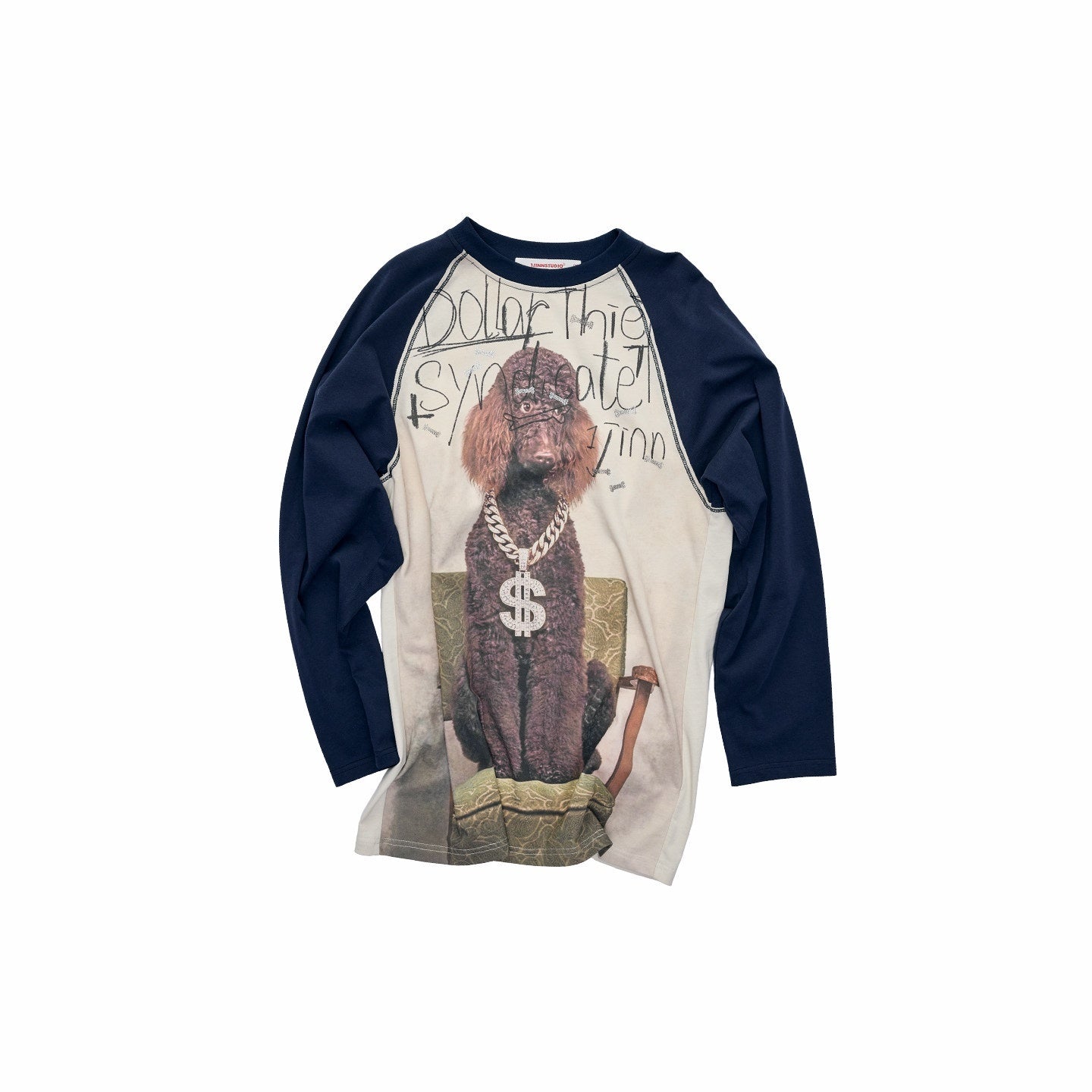 1JINN_STUDIO_Cat_Dog_Bone_Motif_Rhinestone_Colorblock_Raglan_Women&