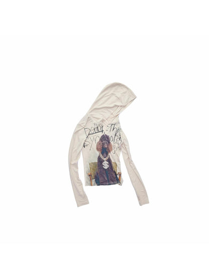 1JINN STUDIO Cat Dog Love Alphabet Print Hooded Zip Slim Fit Women&