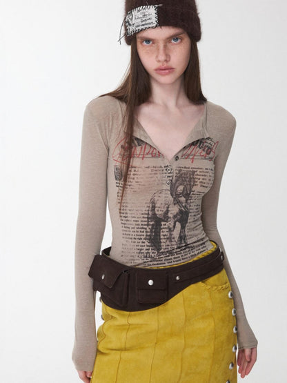 1JINN STUDIO Cat Ear Hand Sewn Label Solid Color Women&