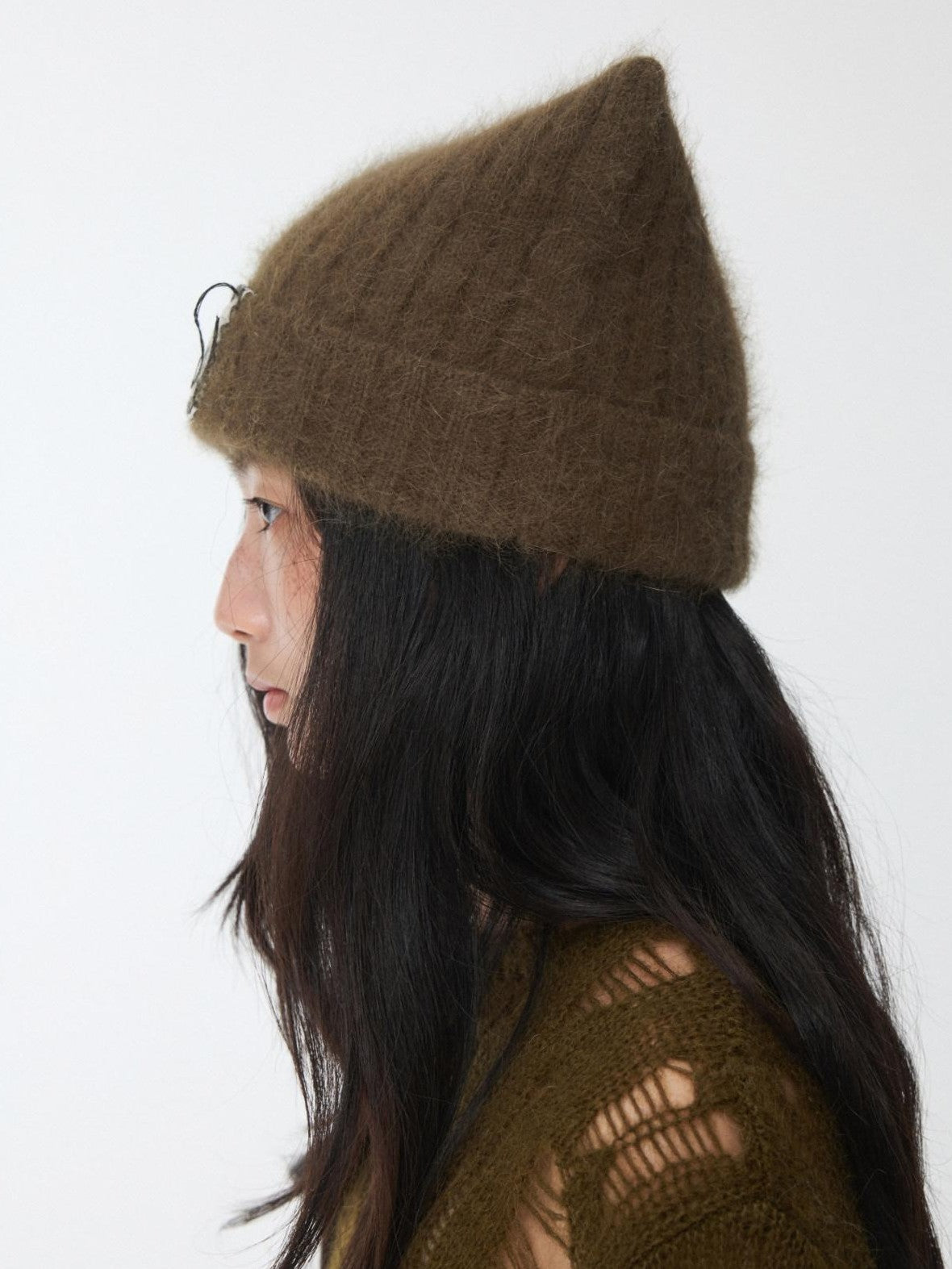 1JINN STUDIO Cat Ear Hand Sewn Label Solid Color Women&
