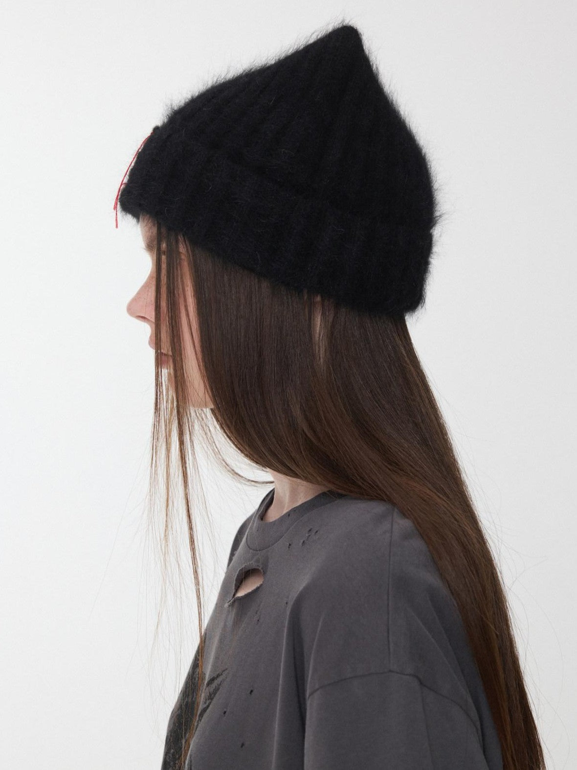 1JINN STUDIO Cat Ear Hand Sewn Label Solid Color Women&