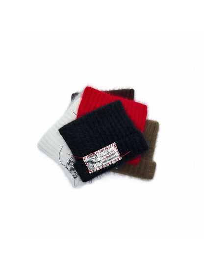 1JINN STUDIO Cat Ear Hand Sewn Label Solid Color Women&