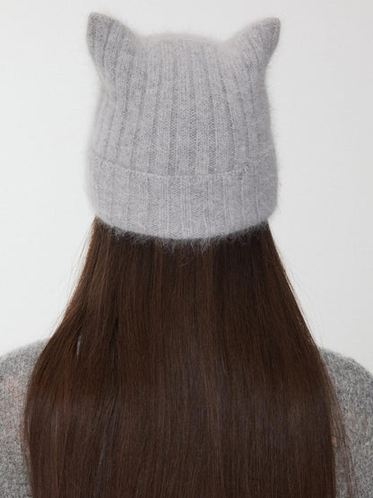 1JINN STUDIO Cat Ear Hand Sewn Label Solid Color Women&