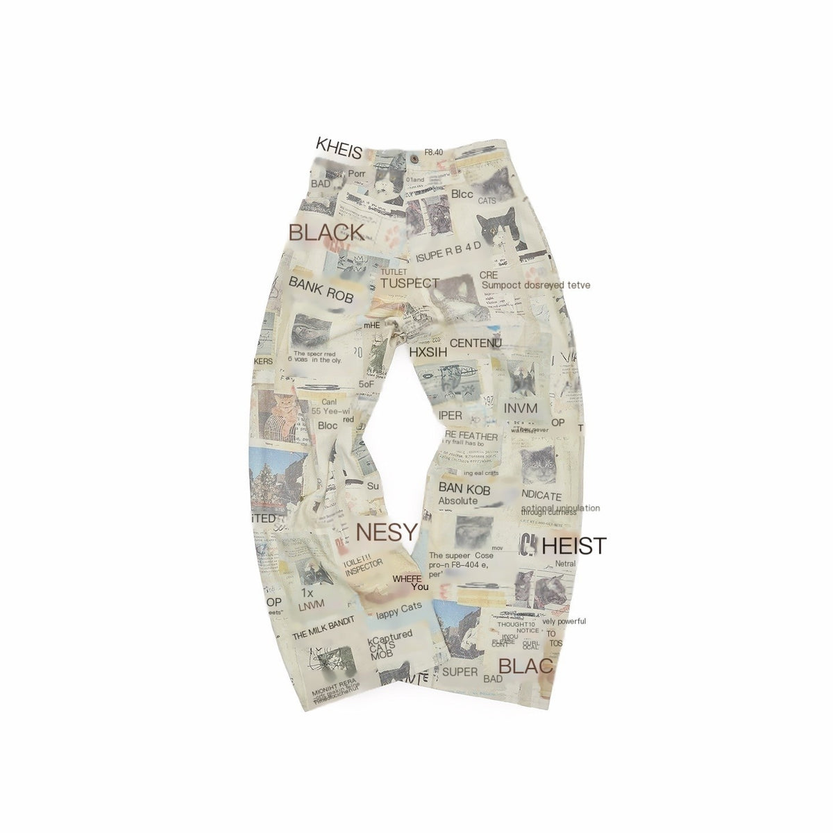 1JINN_STUDIO_Cat_Newspaper_Print_Straight_Leg_Cotton_Women&
