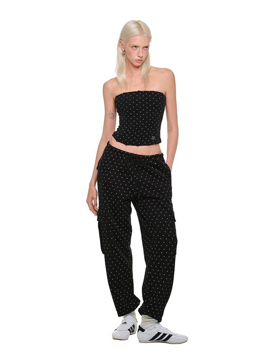 1JINN STUDIO Cat Paw Polka Dot Hooded Zip Cardigan Women&