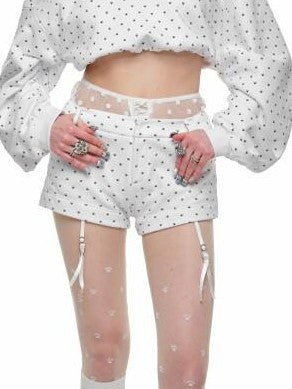 1JINN STUDIO Cat Paw Polka Dot Hooded Zip Cardigan Women&
