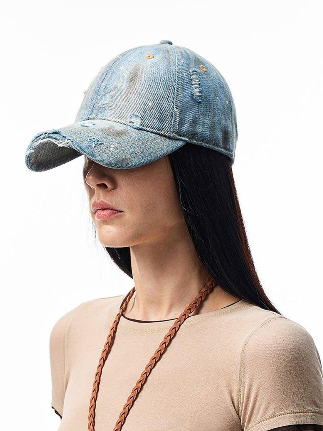 1JINN STUDIO Classic Washed Distressed Ripped Women&