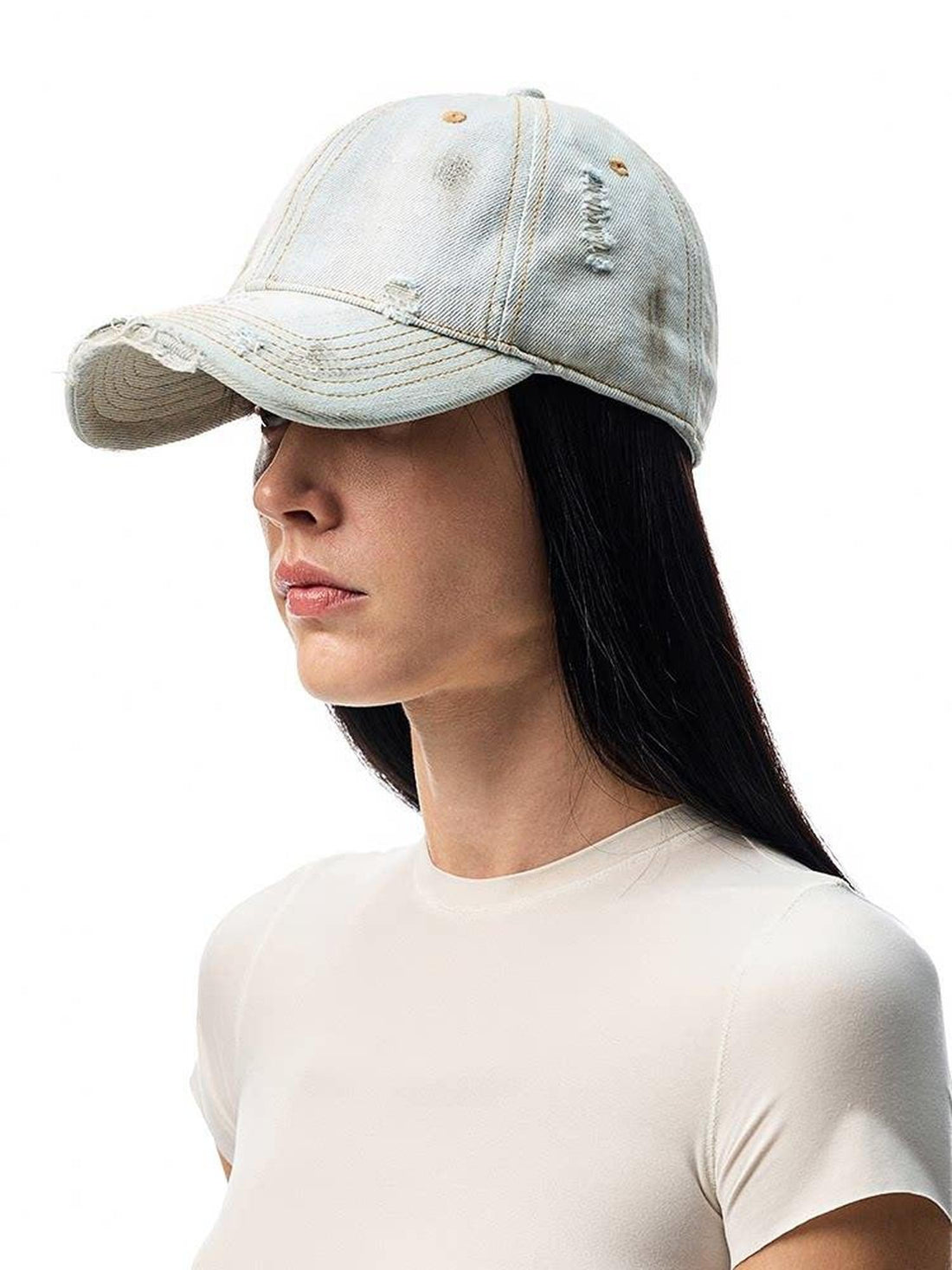 1JINN STUDIO Classic Washed Distressed Ripped Women&