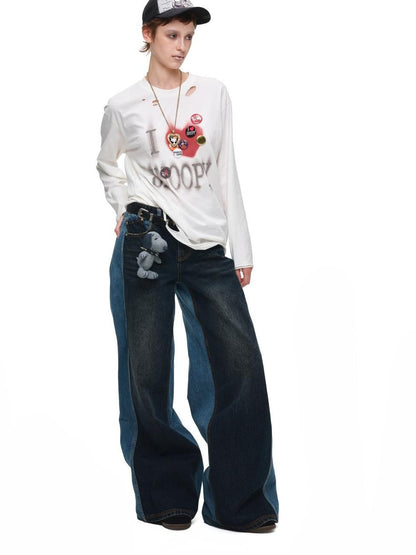 1JINN STUDIO Color Block Embroidered Women&
