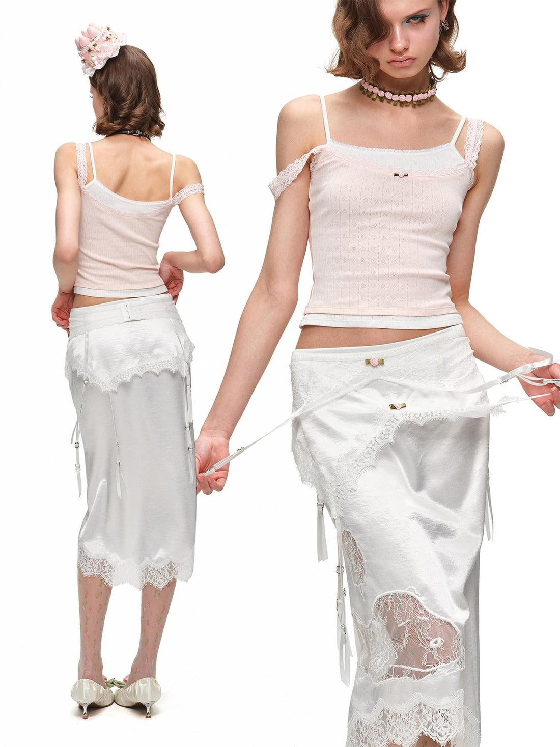 1JINN STUDIO Colorblock Asymmetrical Faux Two Piece Women&