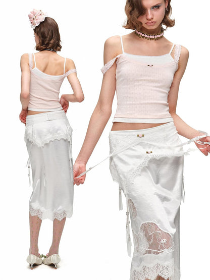 1JINN STUDIO Colorblock Asymmetrical Faux Two Piece Women&