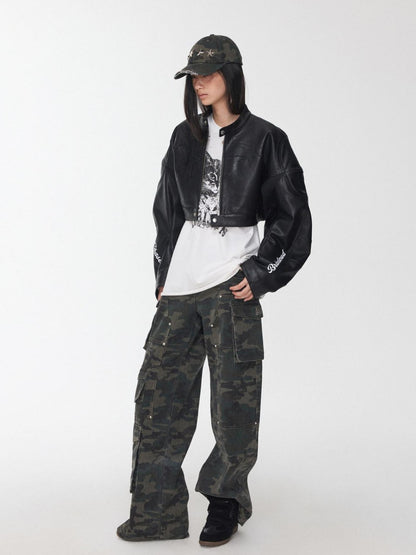 1JINN STUDIO Colorblock Letter Print Patch Structured Women&