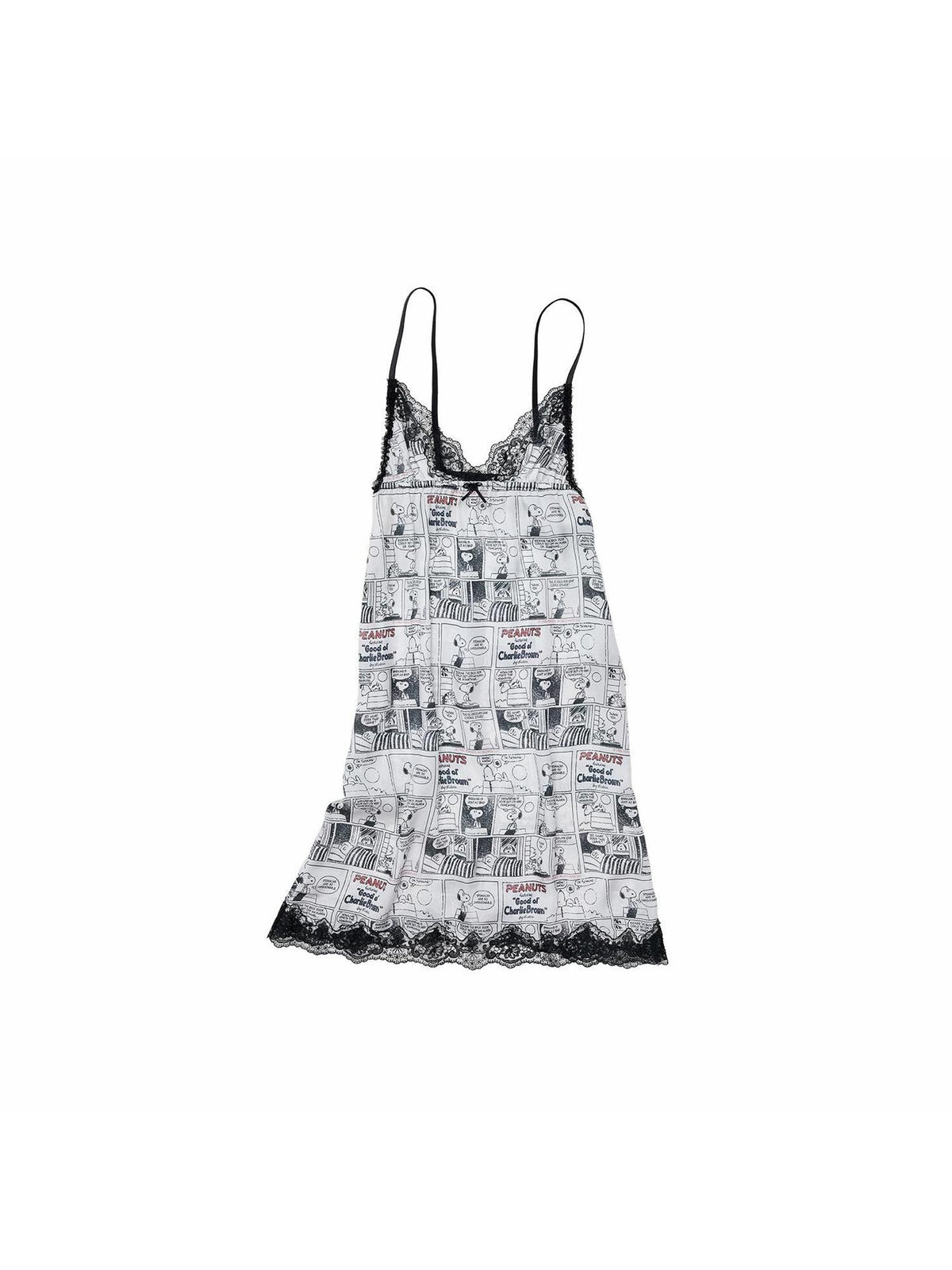 1JINN STUDIO Comic Print Lace Trim V-neck A Line Women&