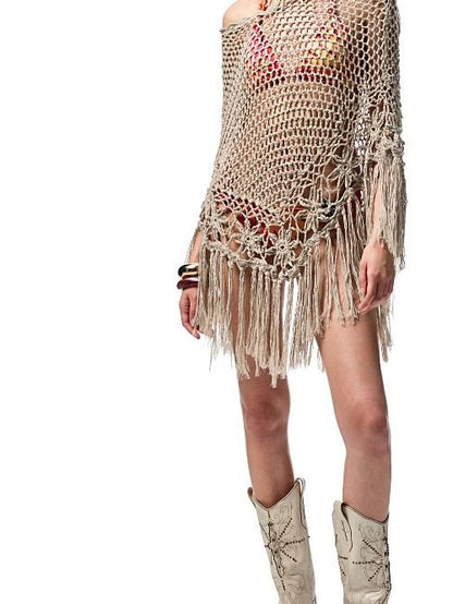 1JINN STUDIO Crackle Embroidered V Cut Pointed Women&