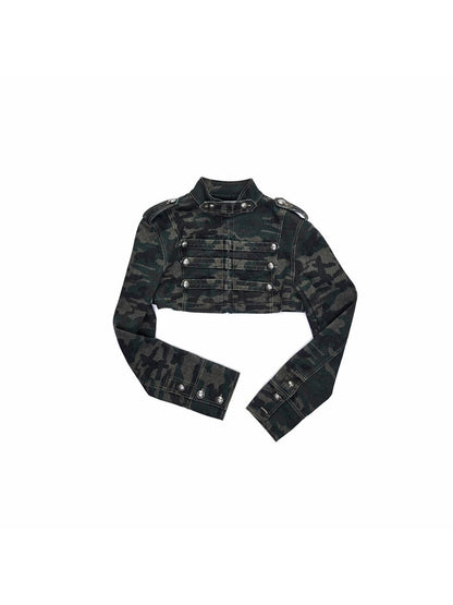 1JINN STUDIO Cropped Napoleon Camouflage Low Waist Women&