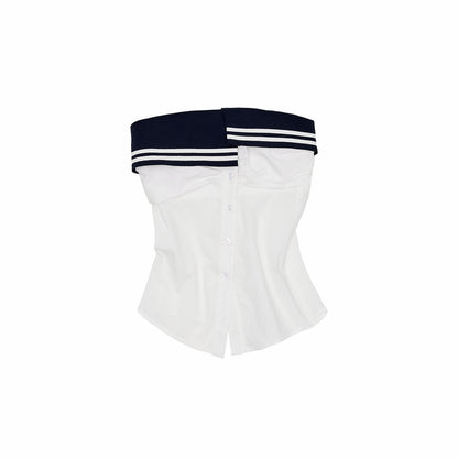 1JINN_STUDIO_Cropped_Nautical_Off_Shoulder_Sleeveless_Waist_Cinching_Women&
