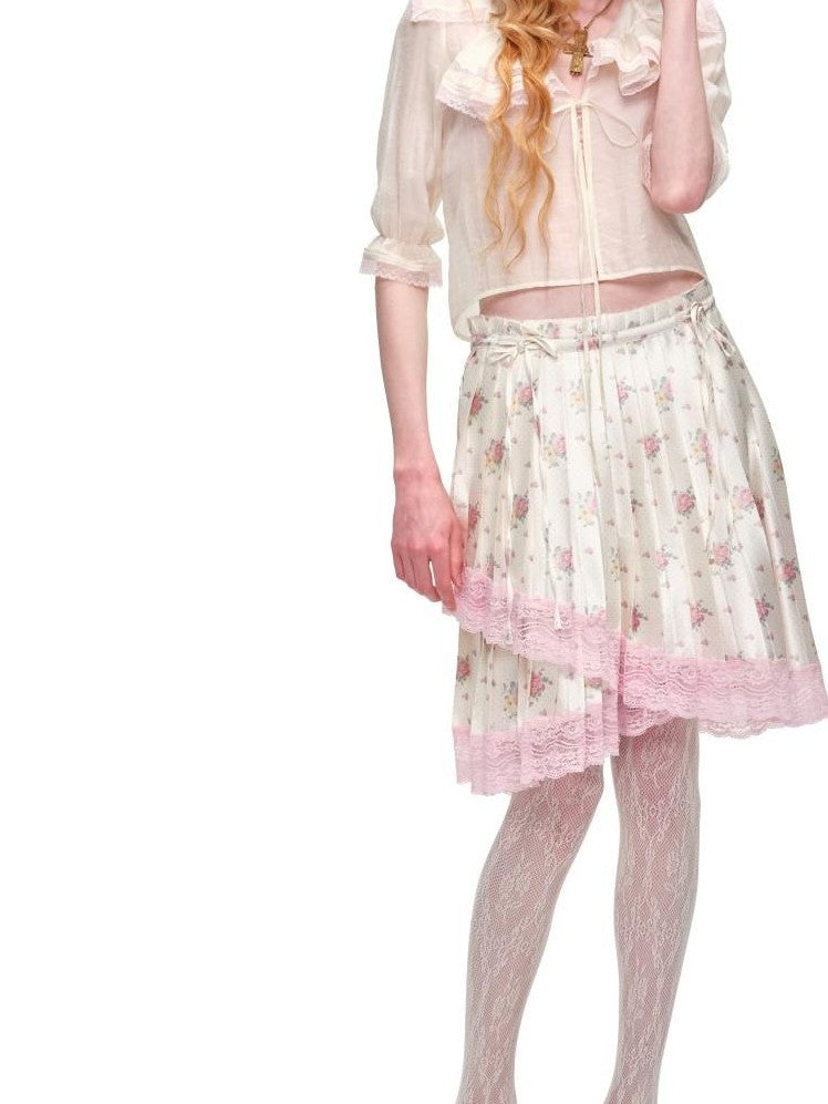 1JINN STUDIO Cropped Sailor Collar Ruffle Mid Sleeve Women&