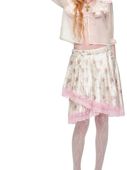 1JINN STUDIO Cropped Sailor Collar Ruffle Mid Sleeve Women&