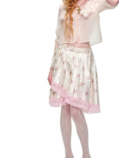 1JINN STUDIO Cropped Sailor Collar Ruffle Mid Sleeve Women&