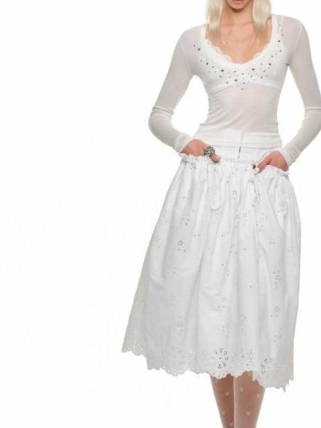 1JINN STUDIO Deep V-neck Studded Rhinestone Slimming Women&