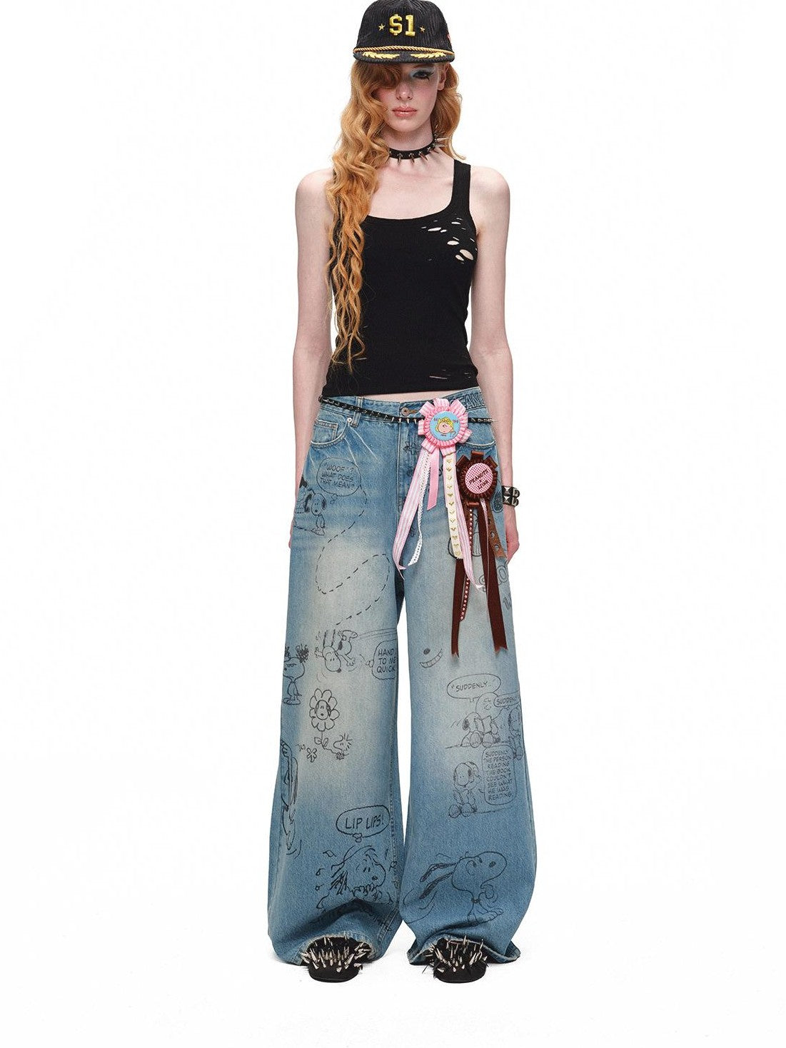 1JINN STUDIO Distressed U Neck Racerback Cross Tie Slim Women&