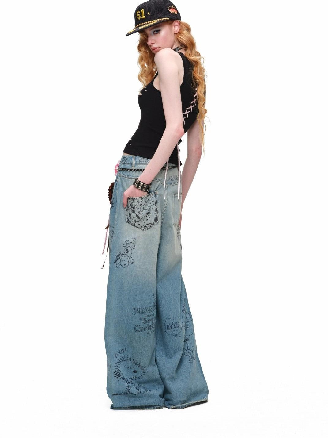 1JINN STUDIO Distressed U Neck Racerback Cross Tie Slim Women&