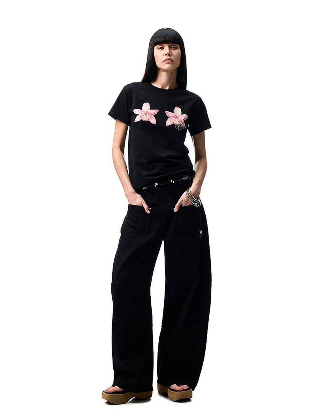 1JINN STUDIO Distressed Wash Low Rise Women&