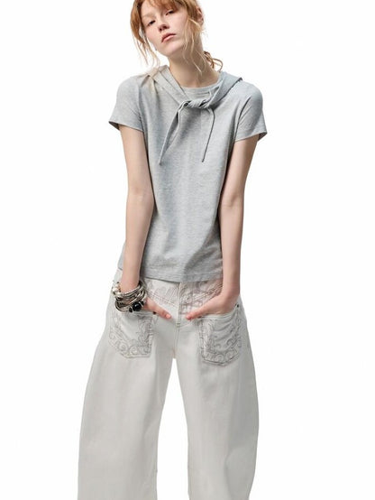 1JINN STUDIO Distressed Wash Low Rise Women&