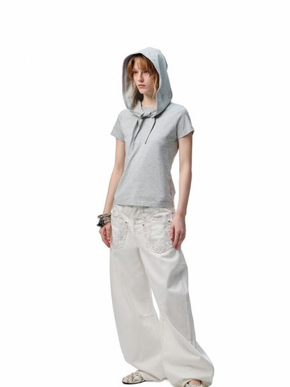 1JINN STUDIO Distressed Wash Low Rise Women&