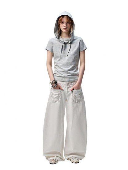 1JINN STUDIO Distressed Wash Low Rise Women&