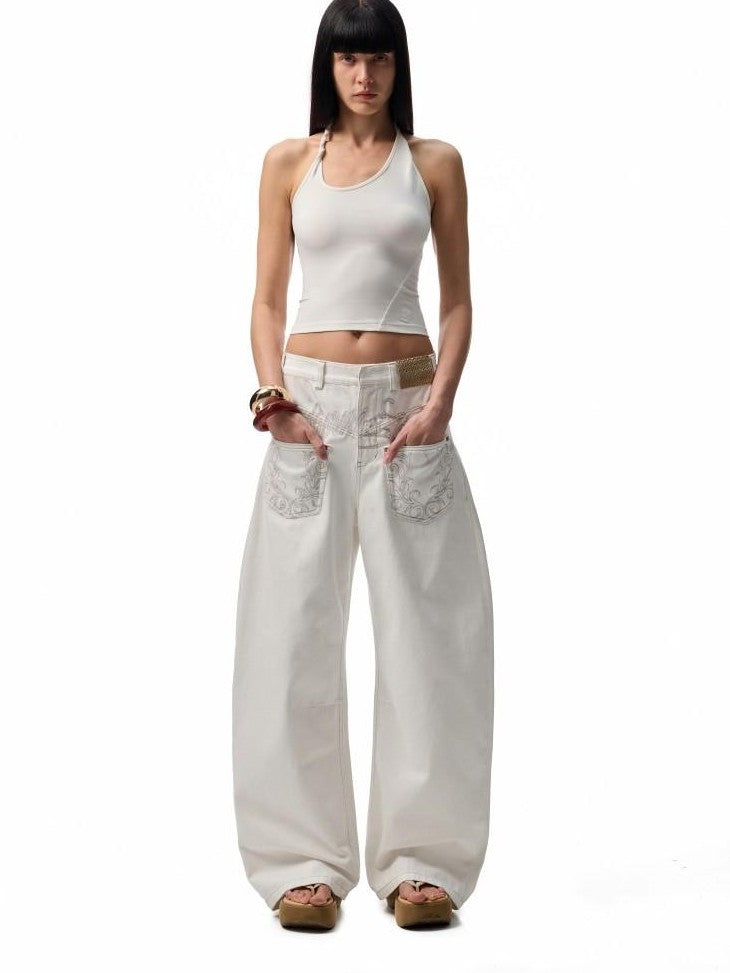 1JINN STUDIO Distressed Wash Low Rise Women&