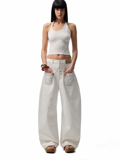 1JINN STUDIO Distressed Wash Low Rise Women&