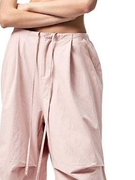 1JINN STUDIO Distressed Washed Elastic Waist Cargo High Waist Women&