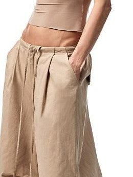 1JINN STUDIO Distressed Washed Elastic Waist Cargo High Waist Women&
