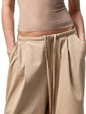 1JINN STUDIO Distressed Washed Elastic Waist Cargo High Waist Women&