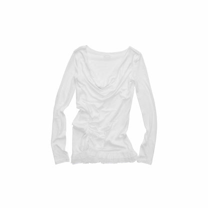 1JINN_STUDIO_Drape_Neck_Double_Layer_Lace_Side_Ruching_Women&
