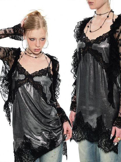 1JINN STUDIO Dreamy Lace Trim Close Fit Women&
