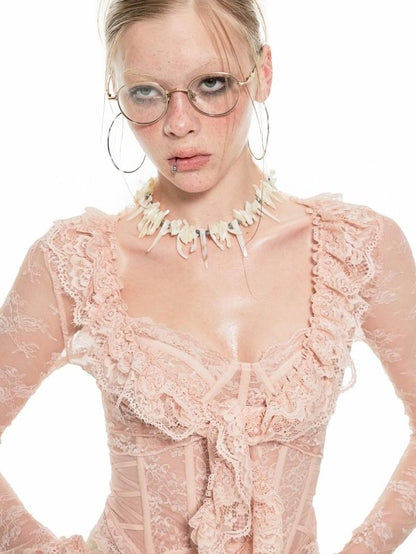 1JINN STUDIO Dreamy Lace Trim Close Fit Women&