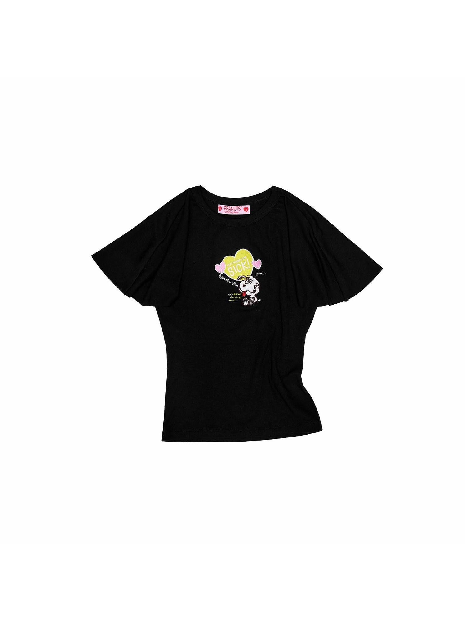 1JINN STUDIO Embroidered Flutter Sleeve Waist Cinch Fitted Women&